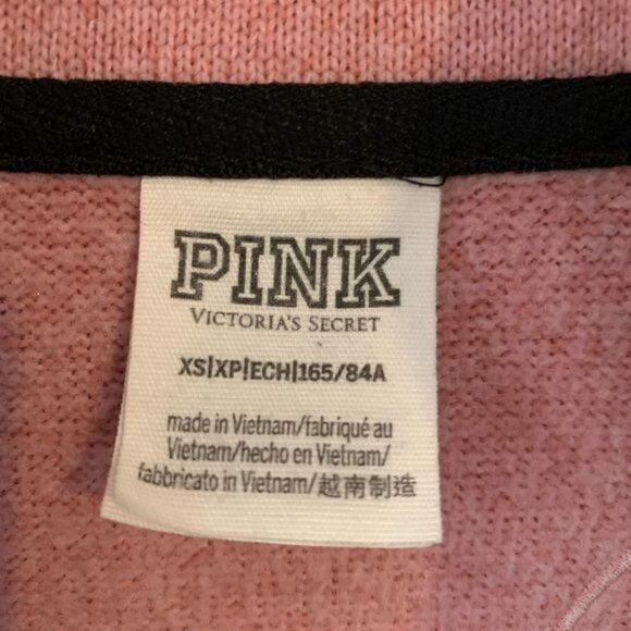 Victorias Secret Pink XS Half-Zip Pullover Sweater Rose Pink Knit Womens Top - Picture 4 of 7